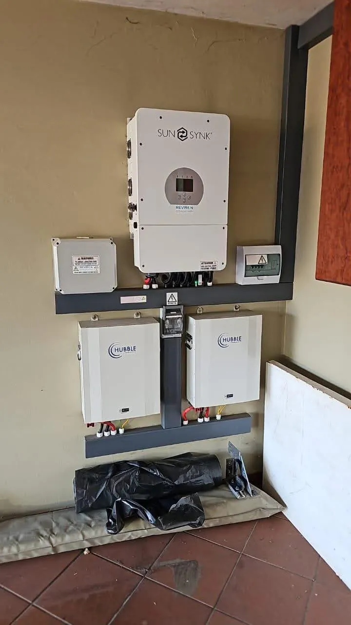 Inverter and batteries, wall-mounted